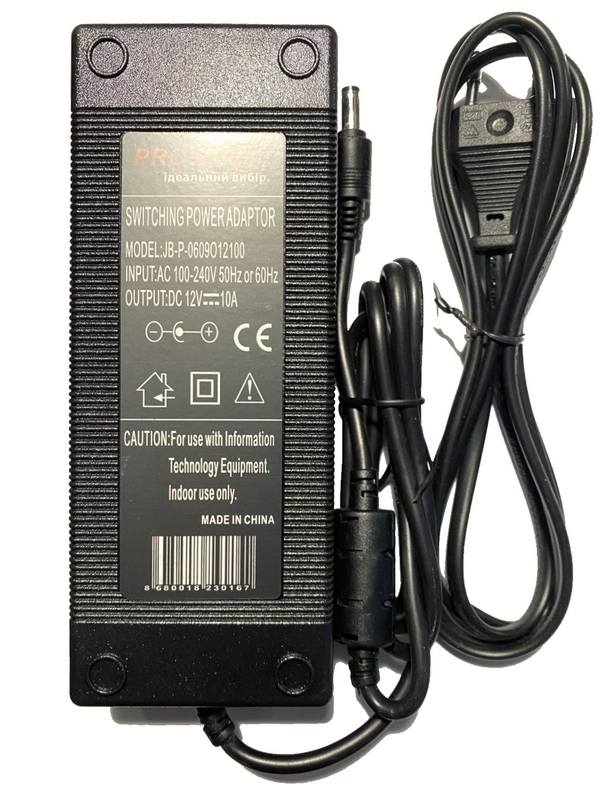 Блок питания 12V 10A 1.2м  5.5*2.5 мм+ AC CABLE